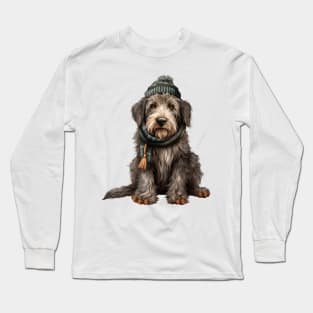 Winter Irish Wolfhound Dog Long Sleeve T-Shirt